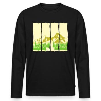 Watzmann Mountaineering Watzmann Massif - Men's Premium Organic Long Sleeve Shirt - black - Front - Nico (187cm)