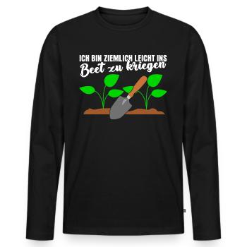 Garten Gärtner Galabauer Galabau - Männer Premium Bio Langarmshirt - Schwarz - Vorne - Nico (187cm)