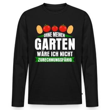 Galabauer Garten Galabau Gärtner - Männer Premium Bio Langarmshirt - Schwarz - Vorne - Nico (187cm)