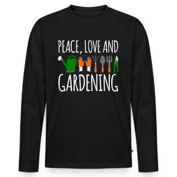 Jardinier Jardinier Jardinier Gala Bâtisseur - T-shirt manches longues Premium bio Homme - noir - Devant - Nico (187cm)