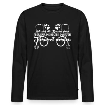 Vétérinaire Vétérinaire Pratique vétérinaire - T-shirt manches longues Premium bio Homme - noir - Devant - Nico (187cm)