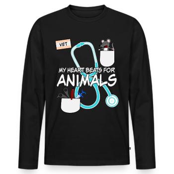 Veterinarian Veterinary Veterinary Medicine - Men's Premium Organic Long Sleeve Shirt - black - Front - Nico (187cm)
