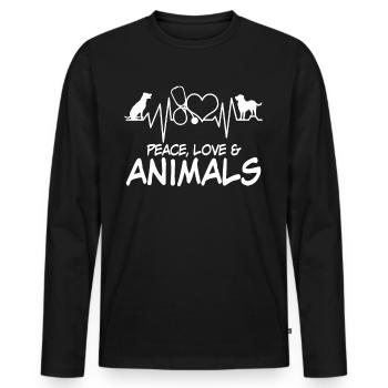 Veterinarian Veterinary Animals Veterinary Medicine - Men's Premium Organic Long Sleeve Shirt - black - Front - Nico (187cm)