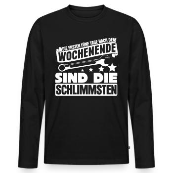 Handwerker Handwerk - Männer Premium Bio Langarmshirt - Schwarz - Vorne - Nico (187cm)