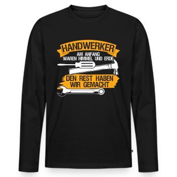 Handwerker Spruch Handwerk - Männer Premium Bio Langarmshirt - Schwarz - Vorne - Nico (187cm)
