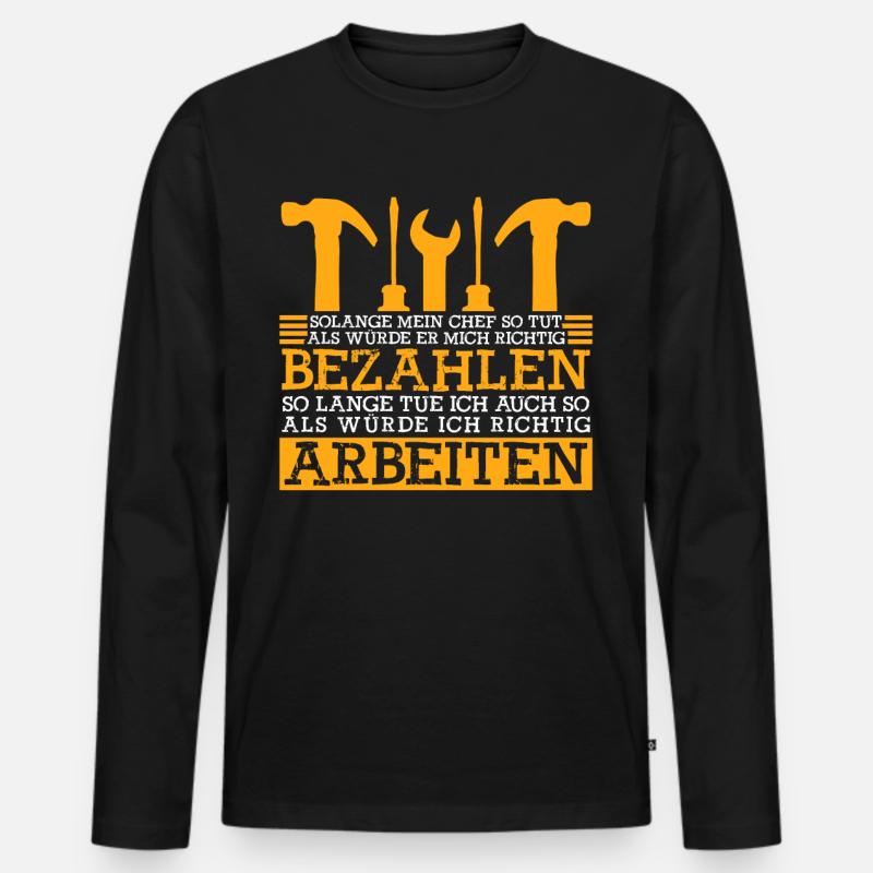 Handwerker Witz Handwerk - Männer Premium Bio Langarmshirt - Schwarz