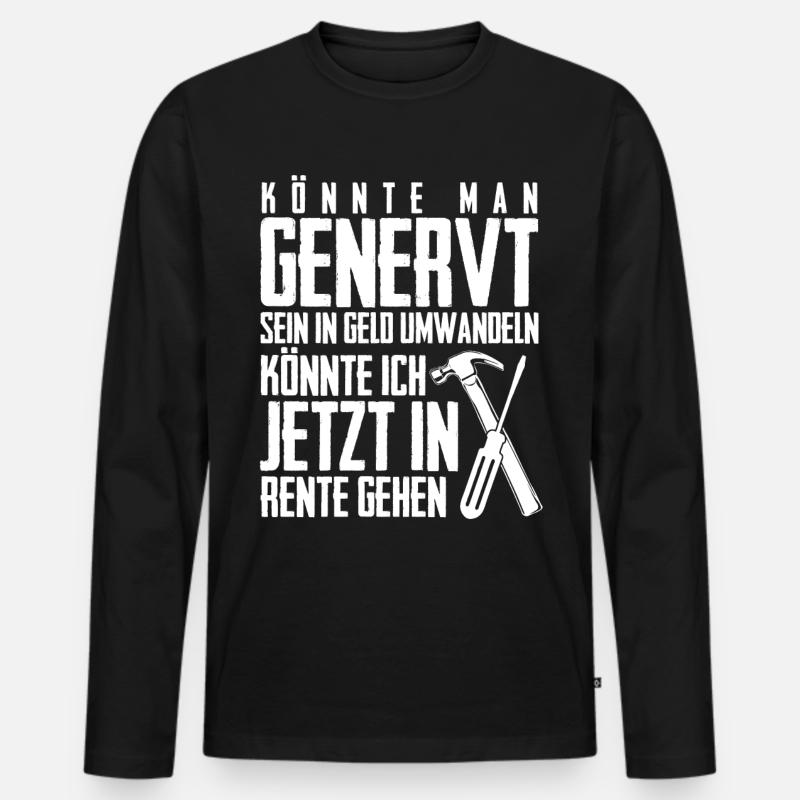 Genervter Handwerker Handwerk - Männer Premium Bio Langarmshirt - Schwarz