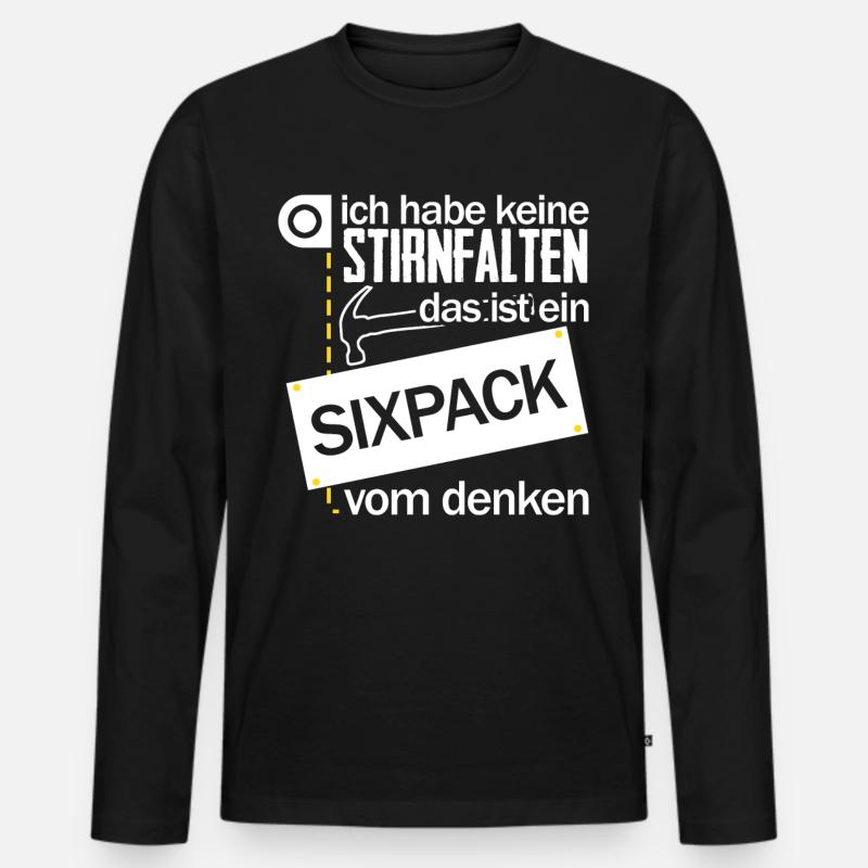 Handwerker Sixpack Handwerk - Männer Premium Bio Langarmshirt - Schwarz