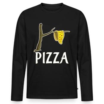 Pizza Restaurant Pizza Maker Pizzaria - T-shirt manches longues Premium bio Homme - noir - Devant - Nico (187cm)