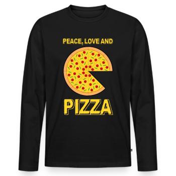Pizza Citation Pizza Baker Pizzaria - T-shirt manches longues Premium bio Homme - noir - Devant - Nico (187cm)
