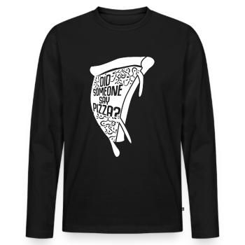 Pizza Pizza Baker Citation Pizzaria - T-shirt manches longues Premium bio Homme - noir - Devant - Nico (187cm)