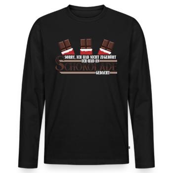Schokolade Vollmilchschokolade - Männer Premium Bio Langarmshirt - Schwarz - Vorne - Nico (187cm)