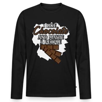Jogue au chocolat Chocolat au lait - T-shirt manches longues Premium bio Homme - noir - Devant - Nico (187cm)