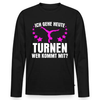Turnen Gymnastik Turnerin - Männer Premium Bio Langarmshirt - Schwarz - Vorne - Nico (187cm)