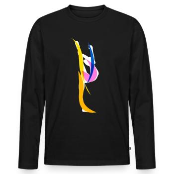 Turnen RSG Turnerin Gymnastics - Männer Premium Bio Langarmshirt - Schwarz - Vorne - Nico (187cm)