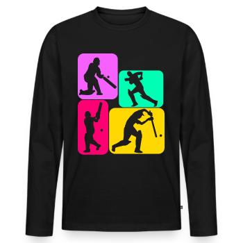 Cricket Cricketball Cricketers - T-shirt manches longues Premium bio Homme - noir - Devant - Nico (187cm)
