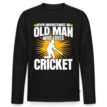 Cricket Cricketers Équipe de cricket - T-shirt manches longues Premium bio Homme - noir - Devant - Nico (187cm)