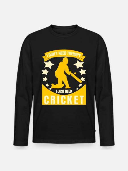 Cricket Therapy Cricket bats - Men's Premium Organic Long Sleeve Shirt - black