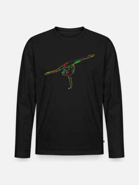 Rhythmic Gymnastics RSG - Männer Premium Bio Langarmshirt - Schwarz