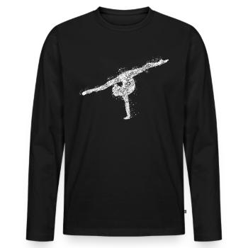 Turnen RSG Rhythmische Sportgymnastik - Männer Premium Bio Langarmshirt - Schwarz - Vorne - Nico (187cm)