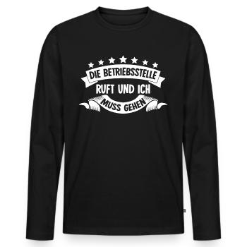 Fahrdienstleiter Zug Betriebsstelle - Männer Premium Bio Langarmshirt - Schwarz - Vorne - Nico (187cm)