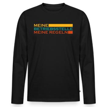 Fahrdienstleiter Witz Betriebsstelle - Männer Premium Bio Langarmshirt - Schwarz - Vorne - Nico (187cm)