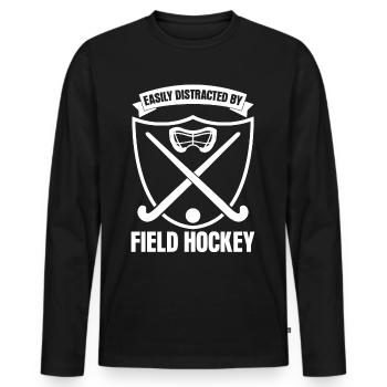 Joueurs de hockey sur gazon Hockey sur gazon - T-shirt manches longues Premium bio Homme - noir - Devant - Nico (187cm)
