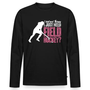 Bâtons de hockey sur gazon - T-shirt manches longues Premium bio Homme - noir - Devant - Nico (187cm)