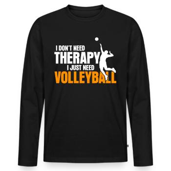 Volleyball Thérapie Volleyball Joueur de volleyball - T-shirt manches longues Premium bio Homme - noir - Devant - Nico (187cm)