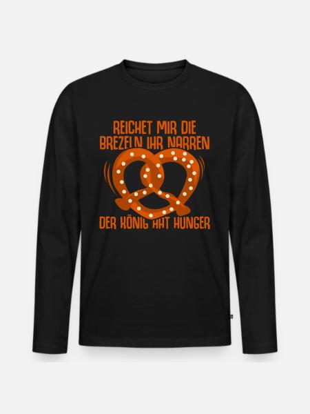 Brezeln Bäcker Bretzel - Männer Premium Bio Langarmshirt - Schwarz