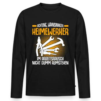 Heimwerker DIY Heimwerken - Männer Premium Bio Langarmshirt - Schwarz - Vorne - Nico (187cm)