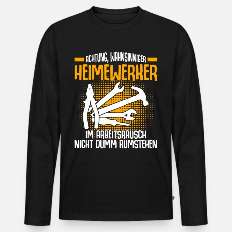 Heimwerker DIY Heimwerken - Männer Premium Bio Langarmshirt - Schwarz