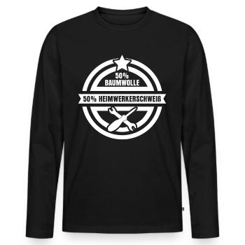 Heimwerker Schweiß Heimwerken - Männer Premium Bio Langarmshirt - Schwarz - Vorne - Nico (187cm)