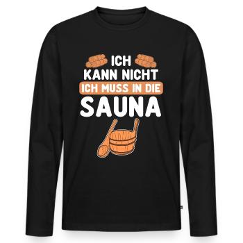 Sauna Saunieren Saunisten Saunist - Männer Premium Bio Langarmshirt - Schwarz - Vorne - Nico (187cm)