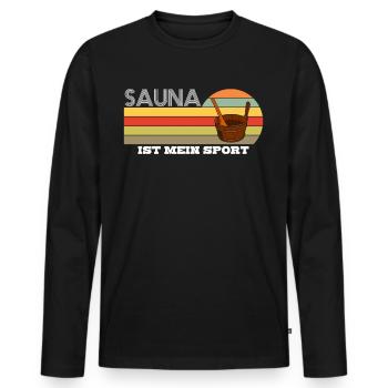Sauna Sport Saunieren Saunisten Saunist - Männer Premium Bio Langarmshirt - Schwarz - Vorne - Nico (187cm)