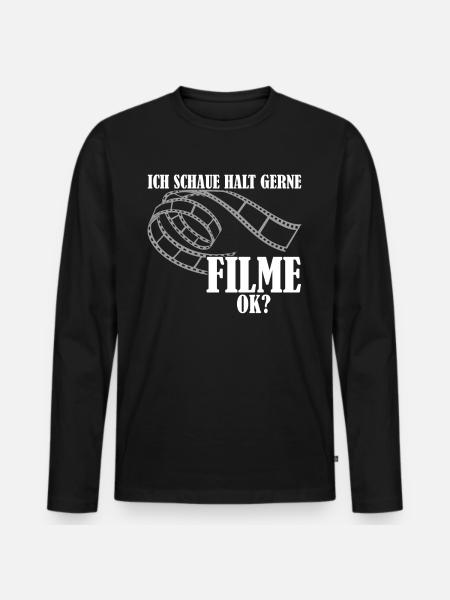 Filmabend Kinofilme Kino Heimkino Filme - Männer Premium Bio Langarmshirt - Schwarz