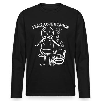 Saunieren Sauna - T-shirt manches longues Premium bio Homme - noir - Devant - Nico (187cm)