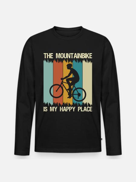 Mountain biking Mountain biking - Men's Premium Organic Long Sleeve Shirt - black