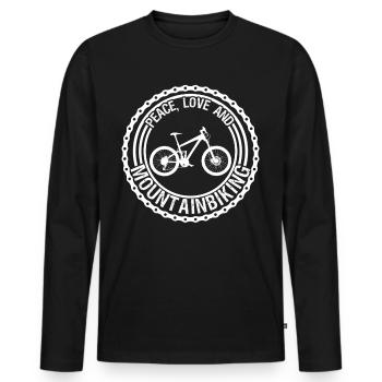 VTT VTT vététistes - T-shirt manches longues Premium bio Homme - noir - Devant - Nico (187cm)