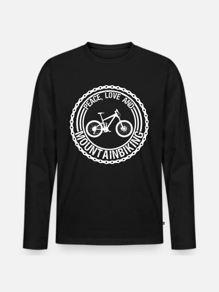 Mountainbiking MTB Mountainbiker - Männer Premium Bio Langarmshirt - Schwarz