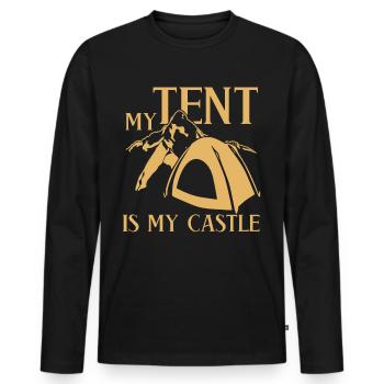 Camping Camping Tente Camper - T-shirt manches longues Premium bio Homme - noir - Devant - Nico (187cm)