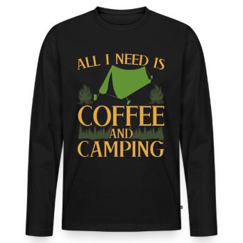 Camping Camping Coffee Tents Tent Camper - Men's Premium Organic Long Sleeve Shirt - black - Front - Nico (187cm)