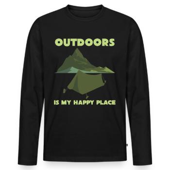 Camping Camping Camping Tent - Men's Premium Organic Long Sleeve Shirt - black - Front - Nico (187cm)