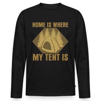 Camping Camping Tent Camping - Men's Premium Organic Long Sleeve Shirt - black - Front - Nico (187cm)