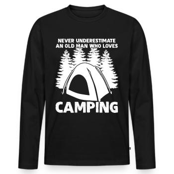 Camping Camping Camping Tent - Men's Premium Organic Long Sleeve Shirt - black - Front - Nico (187cm)