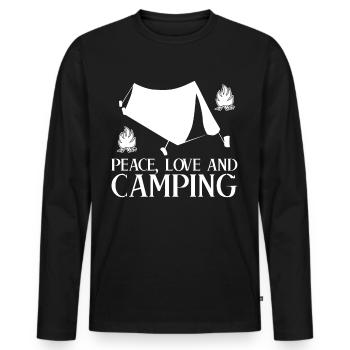 Camping Camping Tente Outdoor - T-shirt manches longues Premium bio Homme - noir - Devant - Nico (187cm)