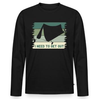 Camping Camping Outdoor Camping Tent - Men's Premium Organic Long Sleeve Shirt - black - Front - Nico (187cm)