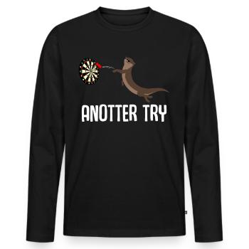 Darts Otter Dartpfeil Dart - Men's Premium Organic Long Sleeve Shirt - black - Front - Nico (187cm)
