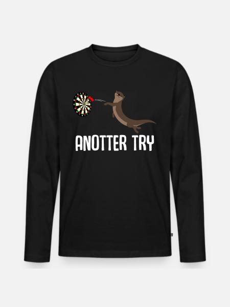 Darts Otter Dartpfeil Dart - Men's Premium Organic Long Sleeve Shirt - black