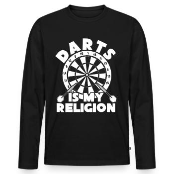 Dart Dartpfeil Dartboard Darts - Men's Premium Organic Long Sleeve Shirt - black - Front - Nico (187cm)